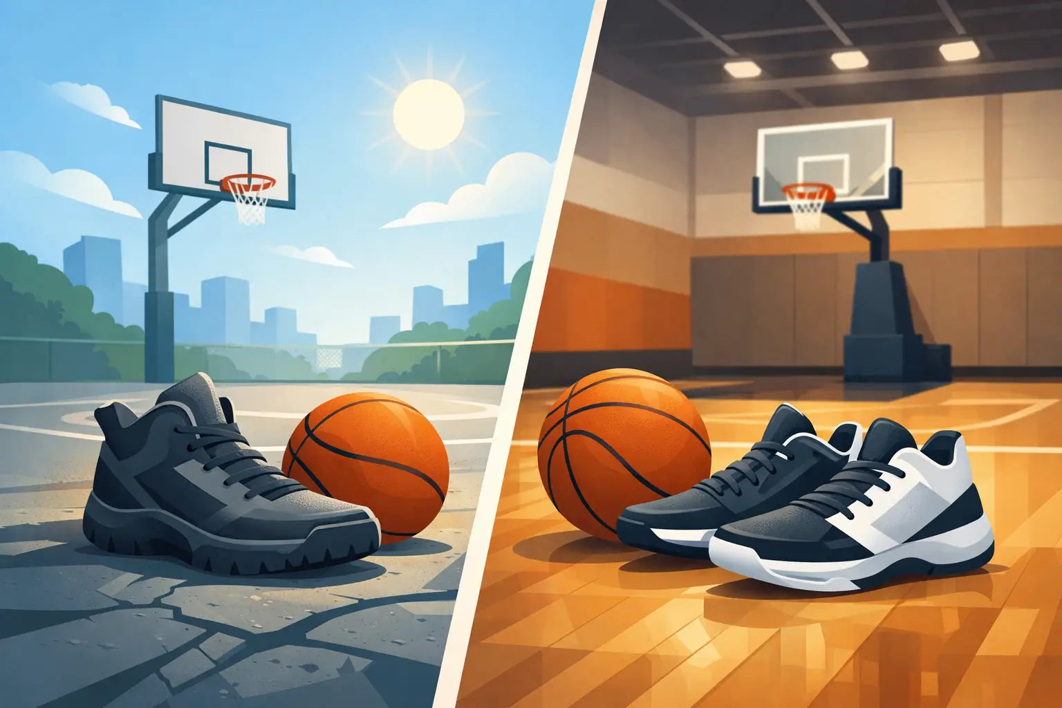 Outdoor vs Indoor Basketball Shoes Compared